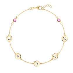 Pink Awareness Brave Bracelet in 14k Gold