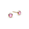 Pink Sapphire Birthstone Stud Earrings in 14k Yellow Gold (October)