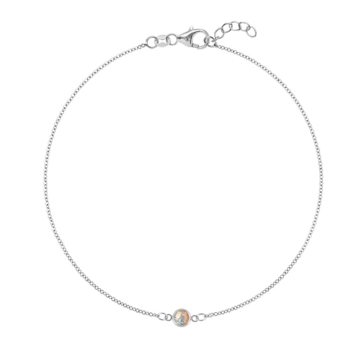 The Vault: Petite 1 Opal Bracelet, White Gold Size Medium