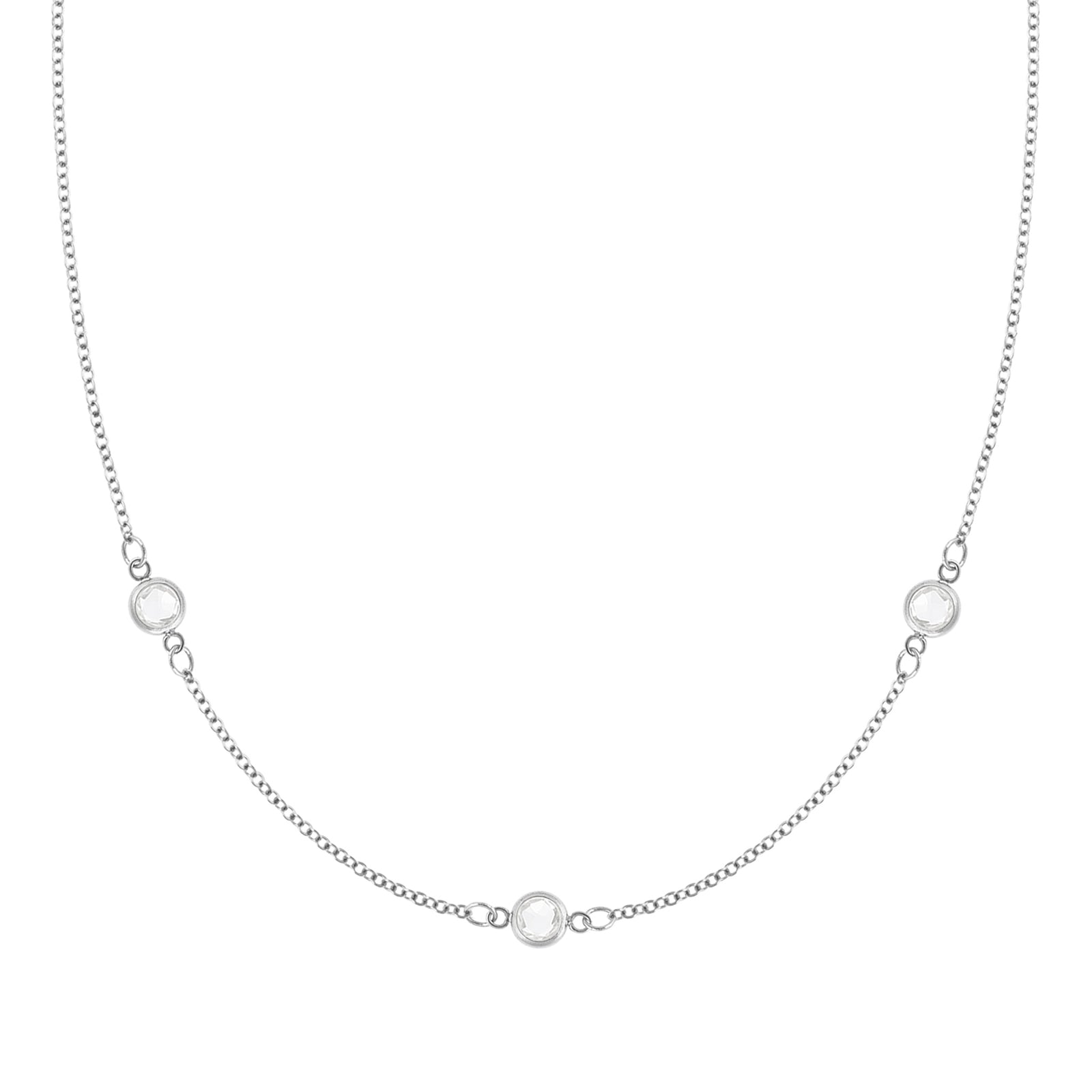 Petite 3 Birthstone Necklace in 14k Gold