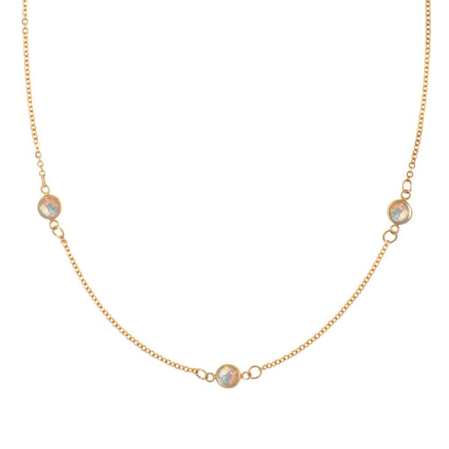 Bayberry 3 Opal Necklace in 14k Gold (October)