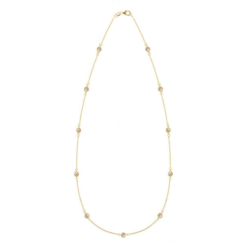 Bayberry 11 Opal Necklace in 14k Gold (October)