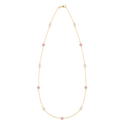 Pink Awareness Bayberry Necklace in 14k Gold