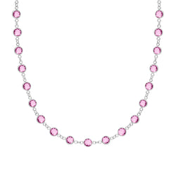 Newport Pink Tourmaline Necklace in 14k White Gold