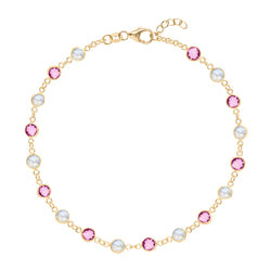 Pink Awareness Newport Bracelet in 14k Gold