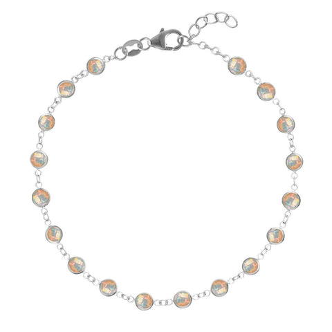 Newport Opal Bracelet in 14k Gold (October) - White Gold