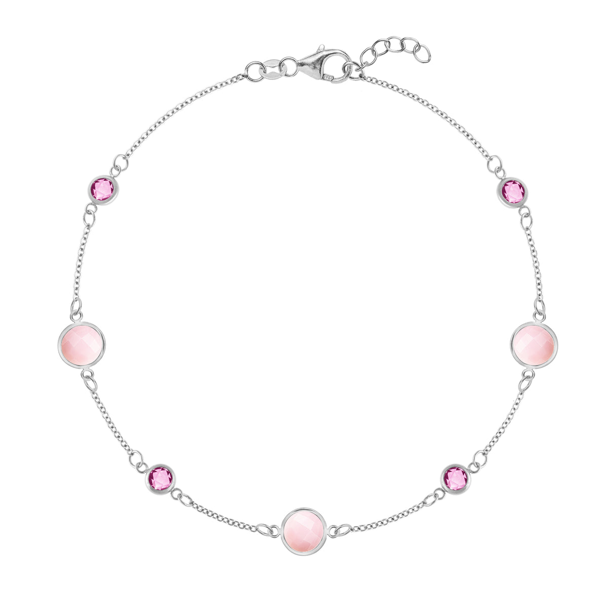 Bayberry Grand & Classic 7 Pink Opal & Pink Sapphire Bracelet in 14k G