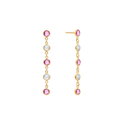 Pink Awareness Newport Earrings in 14k Gold