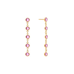 Newport Pink Tourmaline Earrings in 14k Yellow Gold