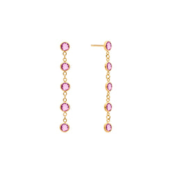 Newport Pink Sapphire Earrings in 14k Gold (October)