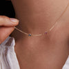 Petite 2 Birthstone Necklace in 14k Gold