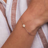 1 Letter & 4 Petite Pink Sapphire Bracelet in 14k Gold (October)