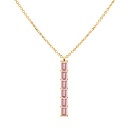 Providence 6 Pink Sapphire Pendant in 14k Gold (October)