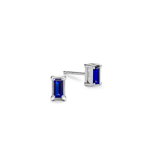 Providence Sapphire Stud Earrings in 14k Gold (September) - White Gold