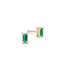 Providence Emerald Stud Earrings in 14k Gold (May)