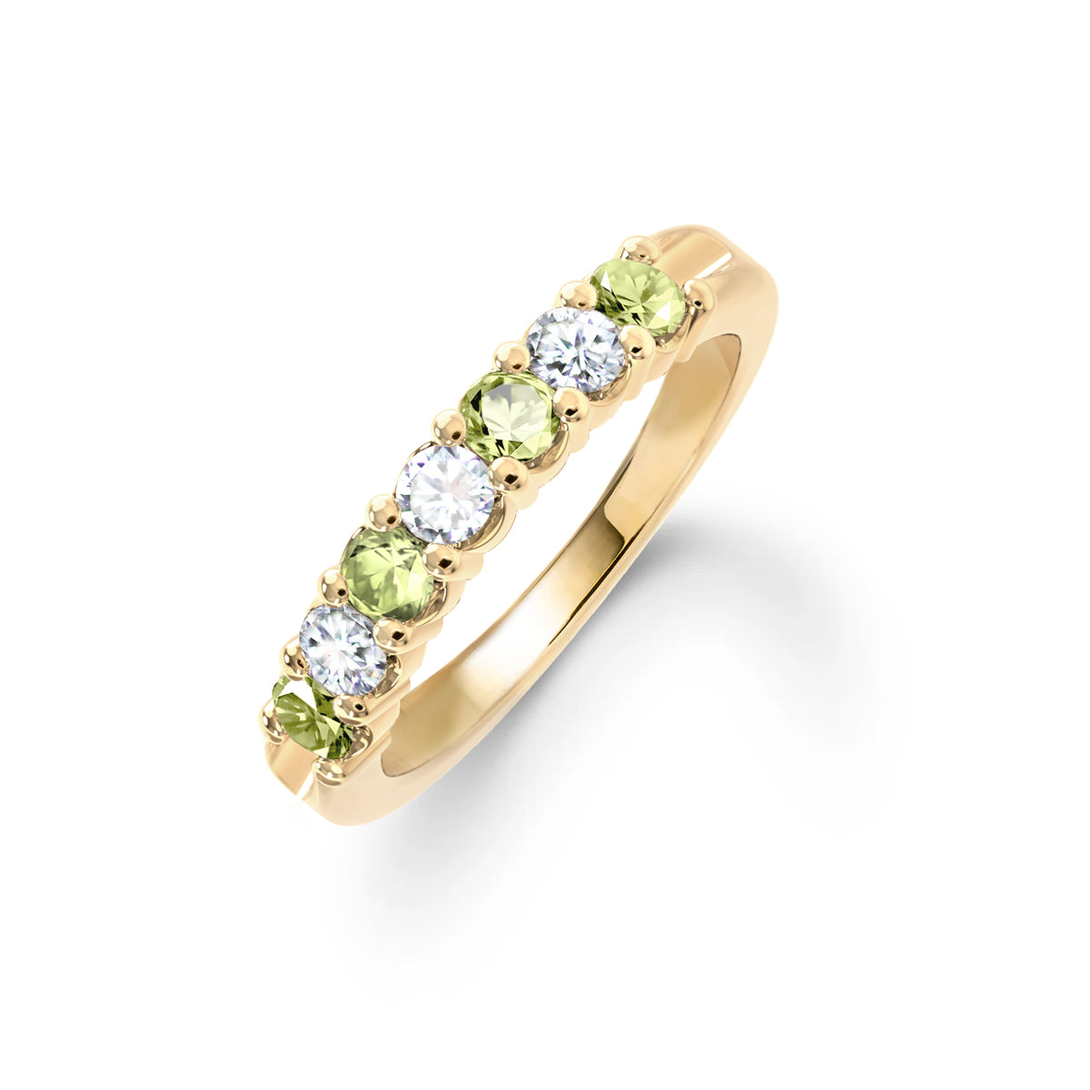 Rosecliff Luxe Diamond & Peridot Stackable Ring in 14k Gold (August)