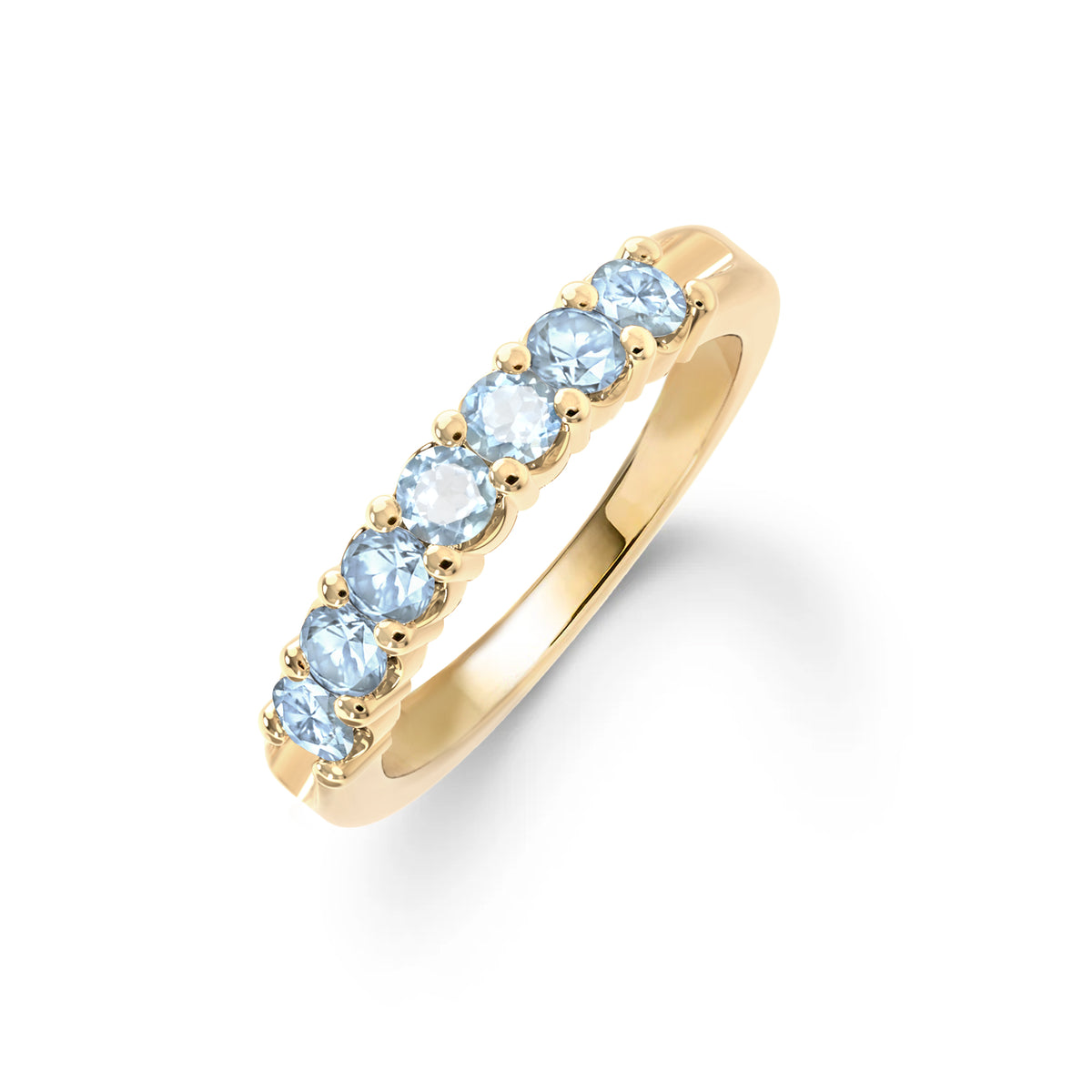 Rosecliff Luxe Nantucket Blue Topaz Stackable Ring in 14k Gold (December)