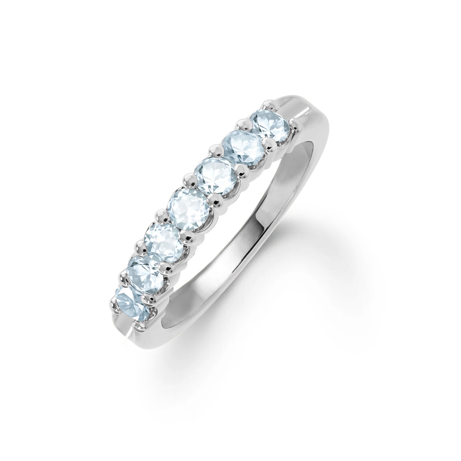 Rosecliff Luxe Aquamarine Stackable Ring in 14k Gold (March)
