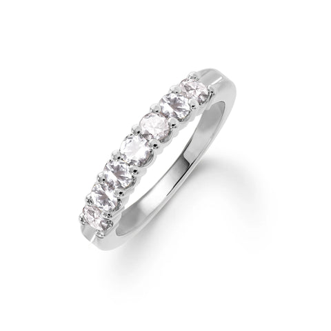 Rosecliff Luxe White Topaz Stackable Ring in 14k Gold (April) - White Gold