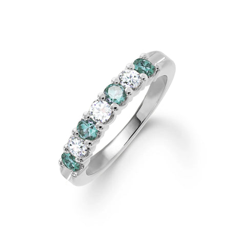 Rosecliff Luxe Diamond & Alexandrite Stackable Ring in 14k Gold (June) - White Gold