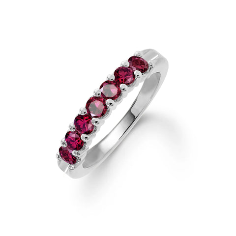 Rosecliff Luxe Ruby Stackable Ring in 14k Gold (July) - White Gold