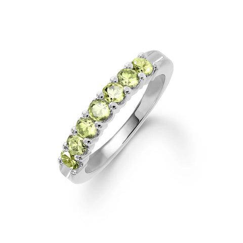 Rosecliff Luxe Peridot Stackable Ring in 14k Gold (August) - White Gold