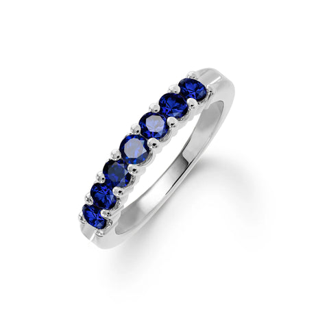 Rosecliff Luxe Sapphire Stackable Ring in 14k Gold (September) - White Gold