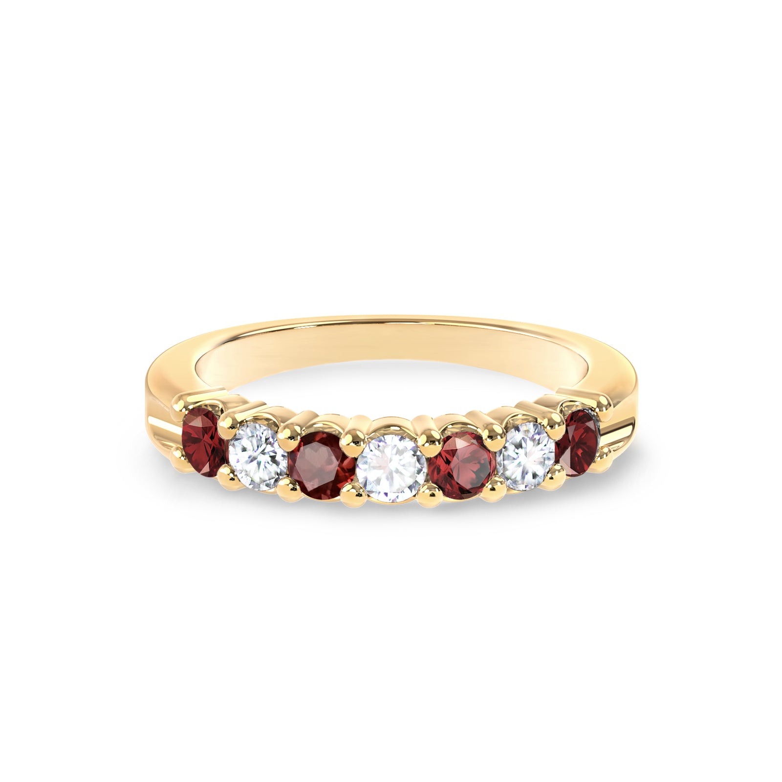 Rosecliff Luxe Diamond & Garnet Stackable Ring in 14k Gold (January)