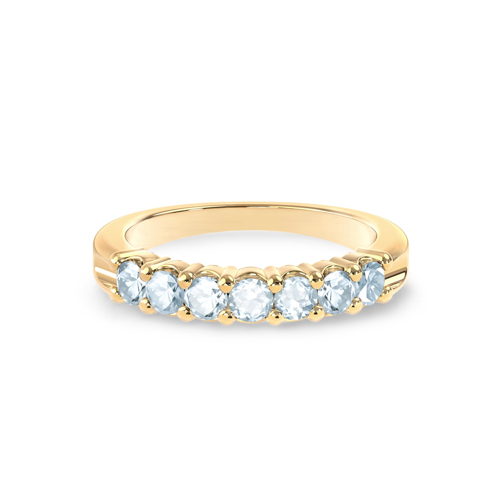 Rosecliff Luxe Aquamarine Stackable Ring in 14k Gold (March)