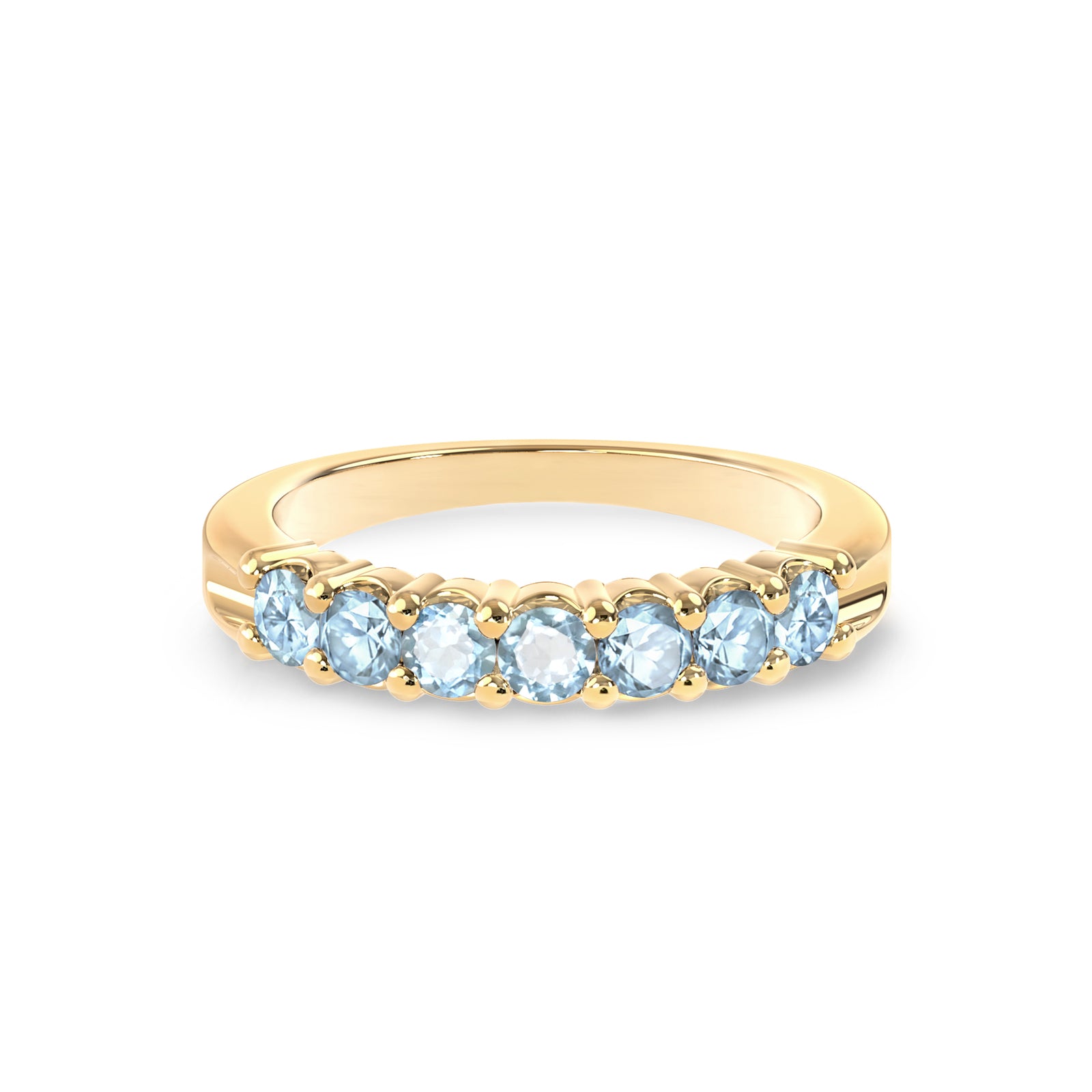 Rosecliff Luxe Nantucket Blue Topaz Stackable Ring in 14k Gold (December)