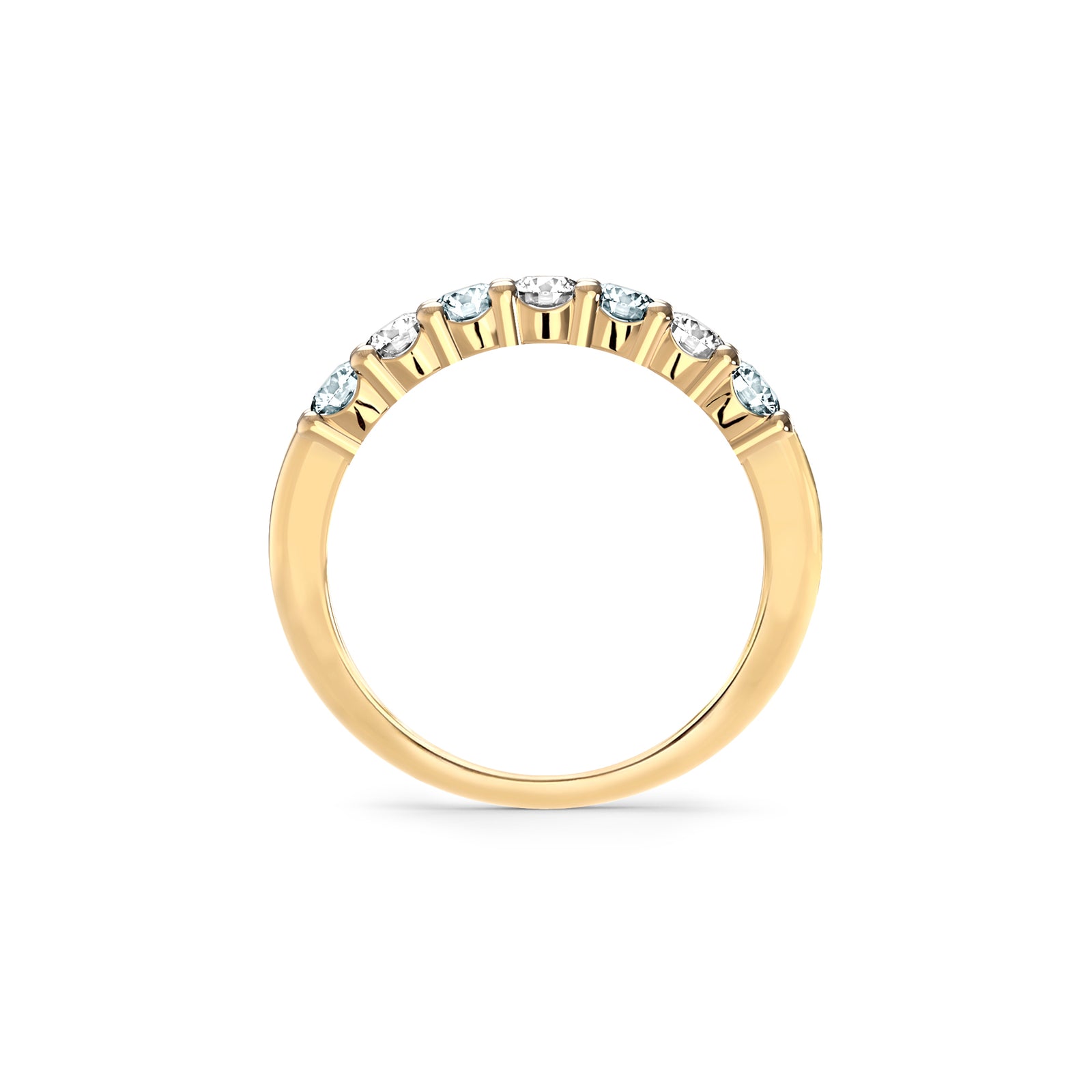 Rosecliff Luxe Diamond & Aquamarine Stackable Ring in 14k Gold (March)