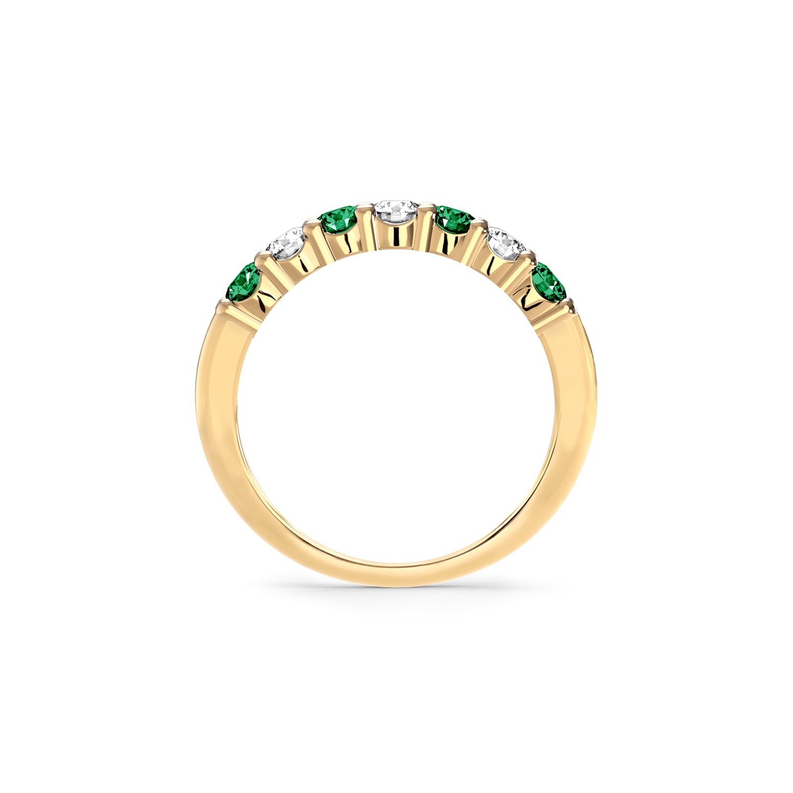 Rosecliff Luxe Diamond & Emerald Stackable Ring in 14k Gold (May)