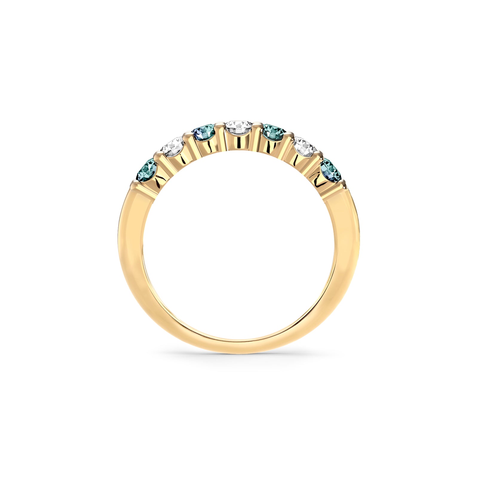 Rosecliff Luxe Diamond & Alexandrite Stackable Ring in 14k Gold (June)