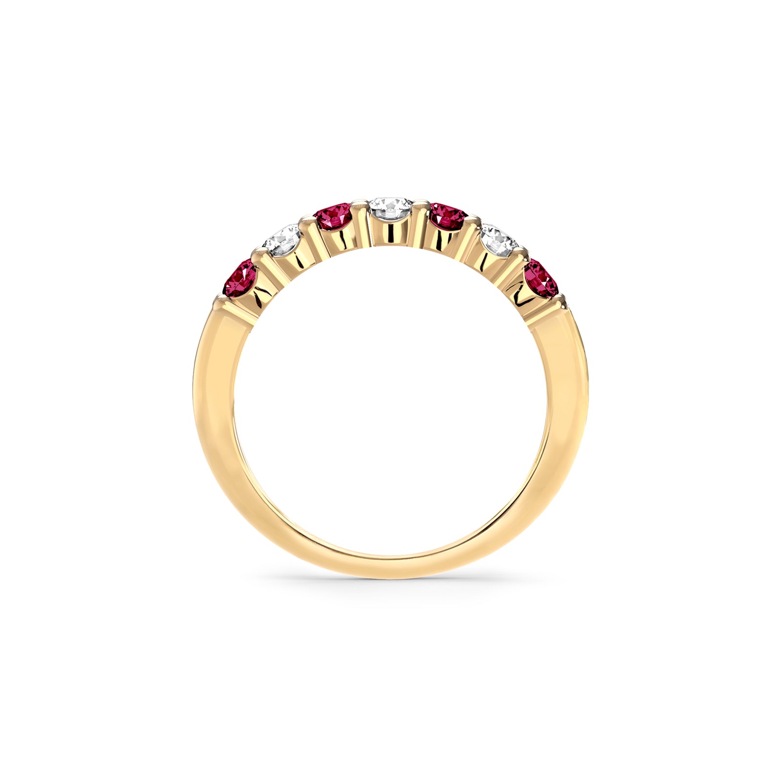 Rosecliff Luxe Diamond & Ruby Stackable Ring in 14k Gold (July)