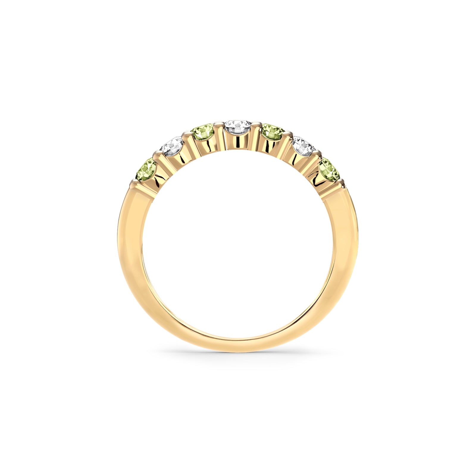 Rosecliff Luxe Diamond & Peridot Stackable Ring in 14k Gold (August)