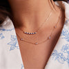 Rosecliff Diamond & Sapphire Bar Adelaide Mini Necklace in 14k Gold (September)