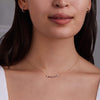 Rosecliff Diamond & Garnet Bar Necklace in 14k Gold (January)