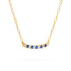 Rosecliff Diamond & Sapphire Bar Adelaide Mini Necklace in 14k Gold (September)