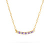 Rosecliff Diamond & Amethyst Bar Adelaide Mini Necklace in 14k Gold (February)