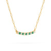 Rosecliff Diamond & Emerald Bar Adelaide Mini Necklace in 14k Gold (May)