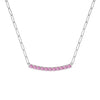 Rosecliff Pink Sapphire Bar Adelaide Mini Necklace in 14k Gold (October)