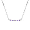 Rosecliff Diamond & Amethyst Bar Adelaide Mini Necklace in 14k Gold (February)