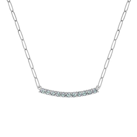 Rosecliff Alexandrite Bar Adelaide Mini Necklace in 14k Gold (June) - White Gold