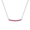 Rosecliff Ruby Bar Adelaide Mini Necklace in 14k Gold (July)