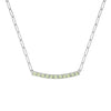 Rosecliff Peridot Bar Adelaide Mini Necklace in 14k Gold (August)