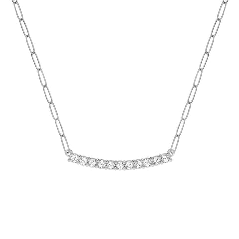 Rosecliff Diamond Bar Adelaide Mini Necklace in 14k Gold - White Gold