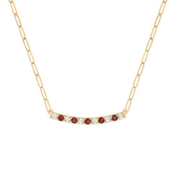 Rosecliff Diamond & Garnet Bar Adelaide Mini Necklace in 14k Gold (January)