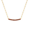 Rosecliff Garnet Bar Adelaide Mini Necklace in 14k Gold (January)