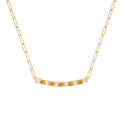 Rosecliff Diamond & Citrine Bar Adelaide Mini Necklace in 14k Gold (November)