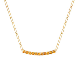 Rosecliff Citrine Bar Adelaide Mini Necklace in 14k Gold (November)